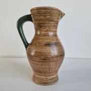 Vintage Saint-Clément ceramic pitcher / carafe - Guilloché decoration