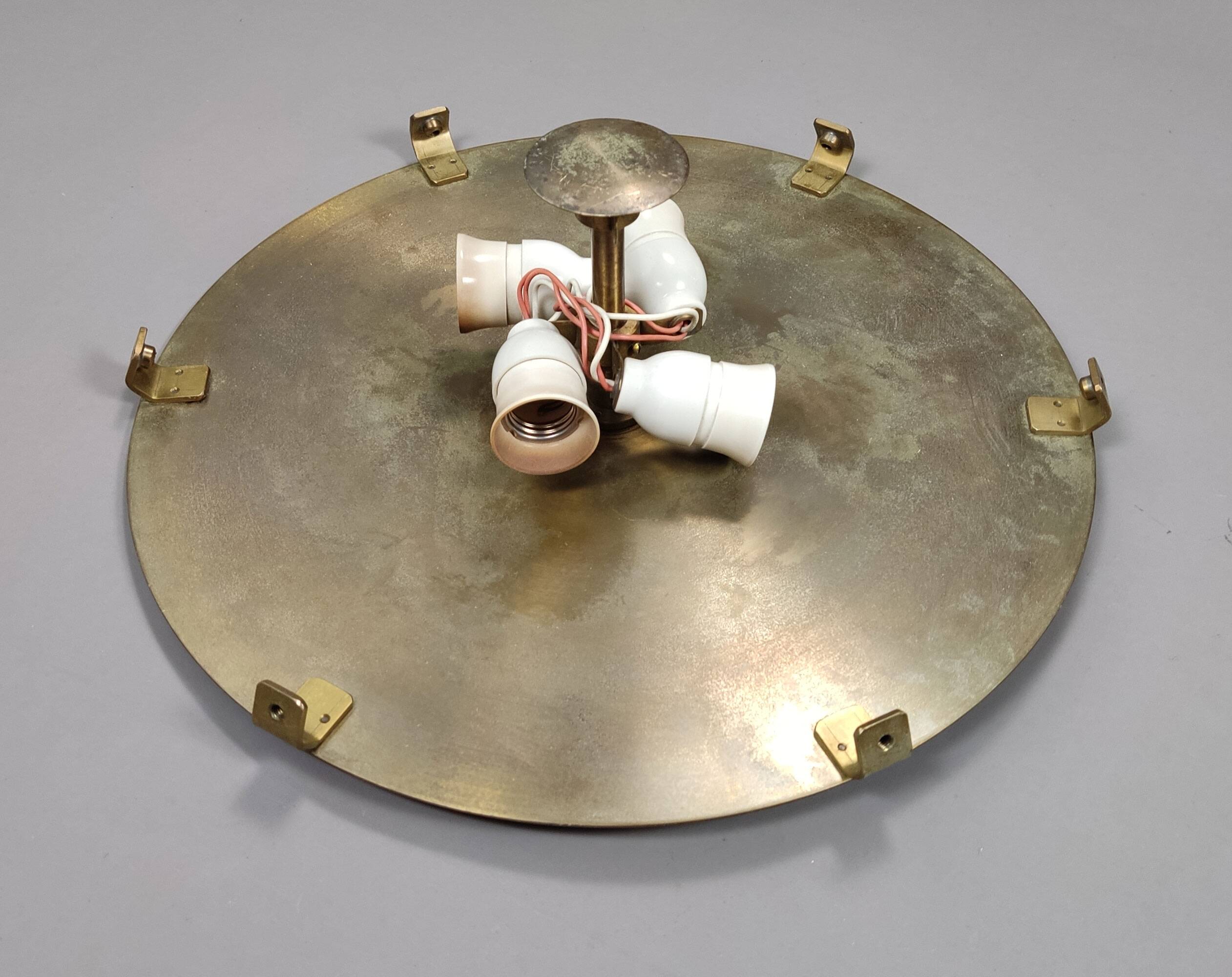 1960s Orrefors Carl Fagerlund Brass & Crystal ‘Embassy’ Pendant Lamp