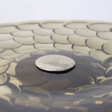 Art Deco Glass, wood and Metal Fruit Bowl, France, 1940s