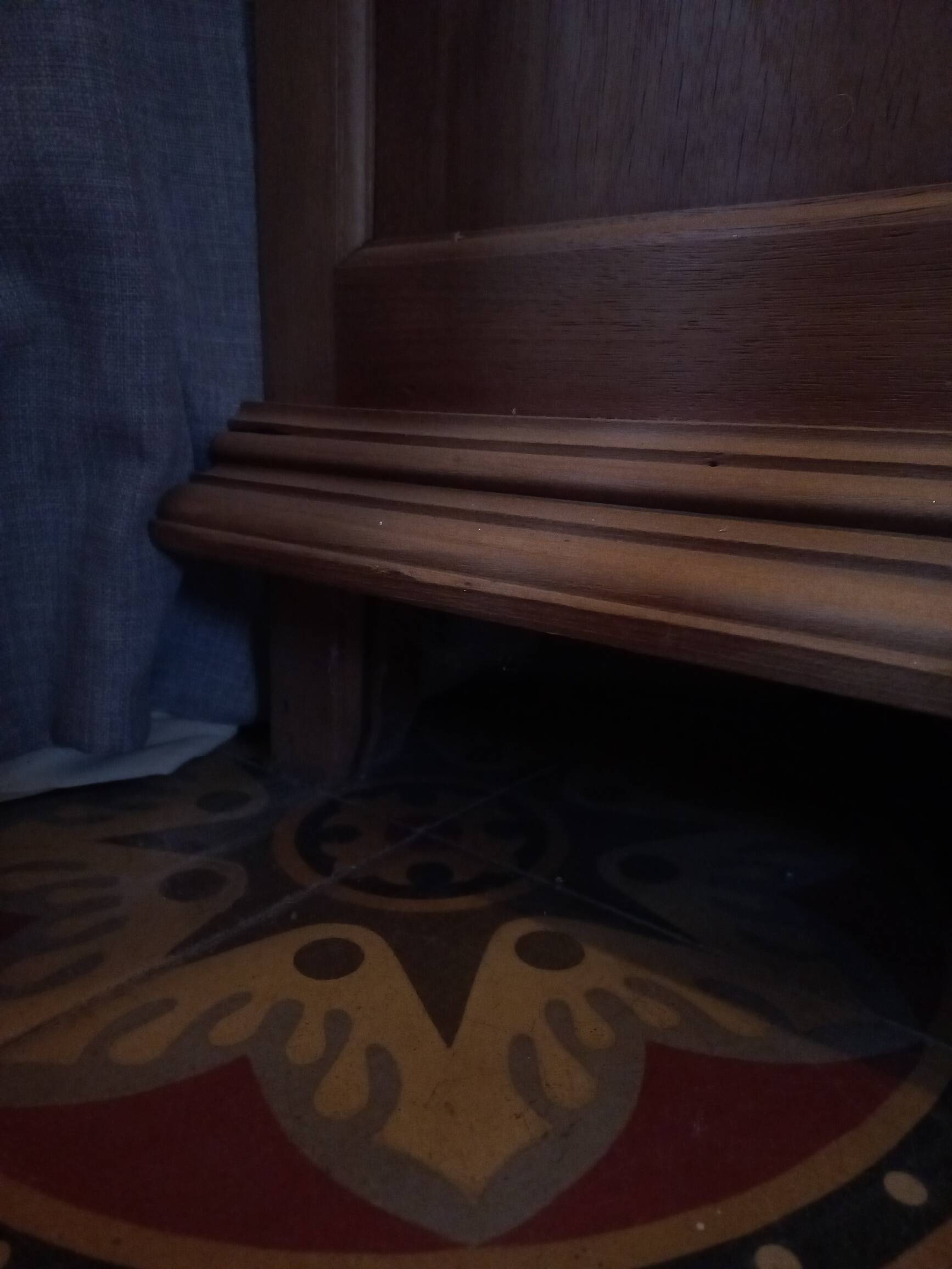 Old sandblasted walnut low sideboard