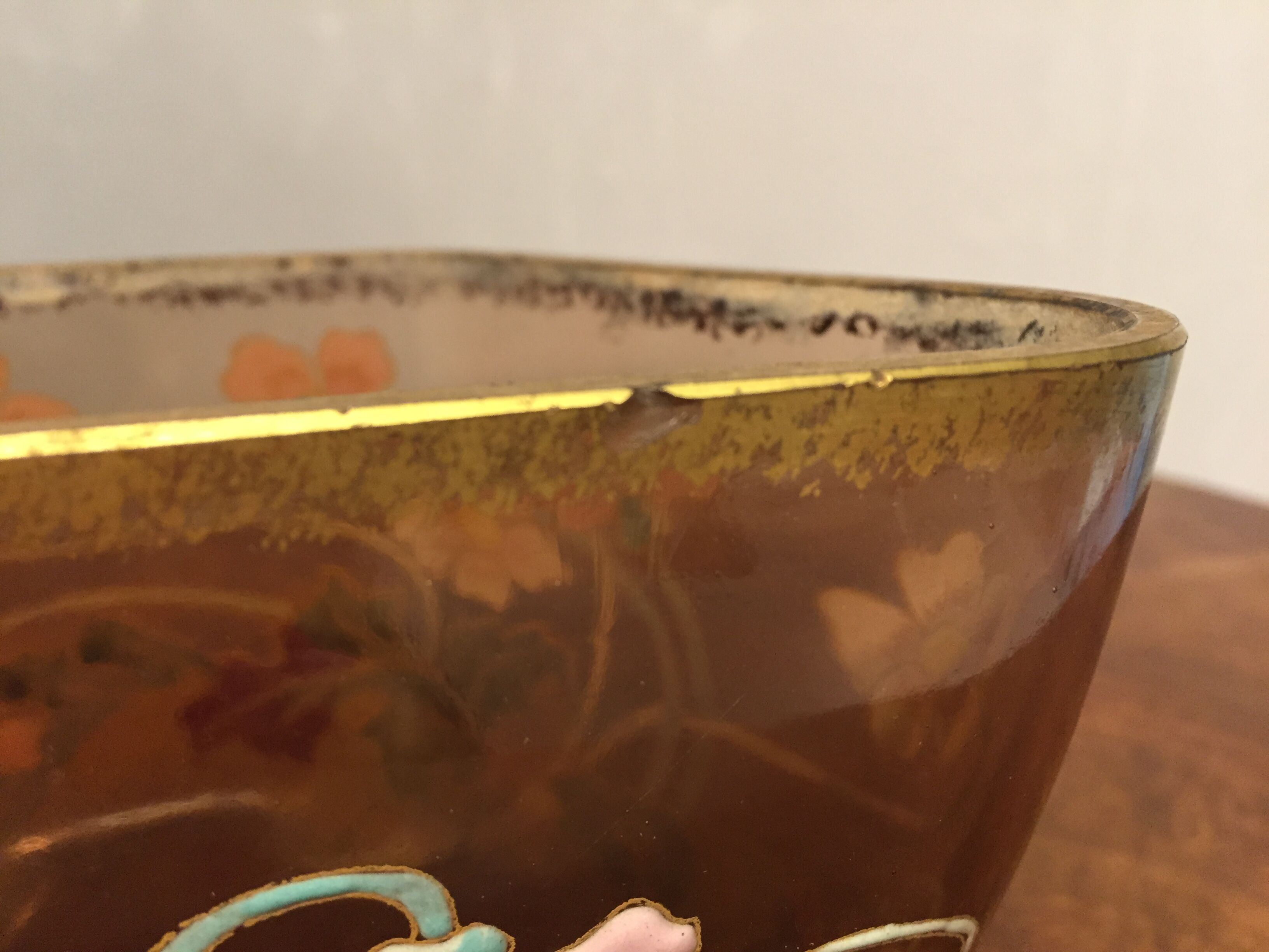 Small cut Legras glass enamelled new art