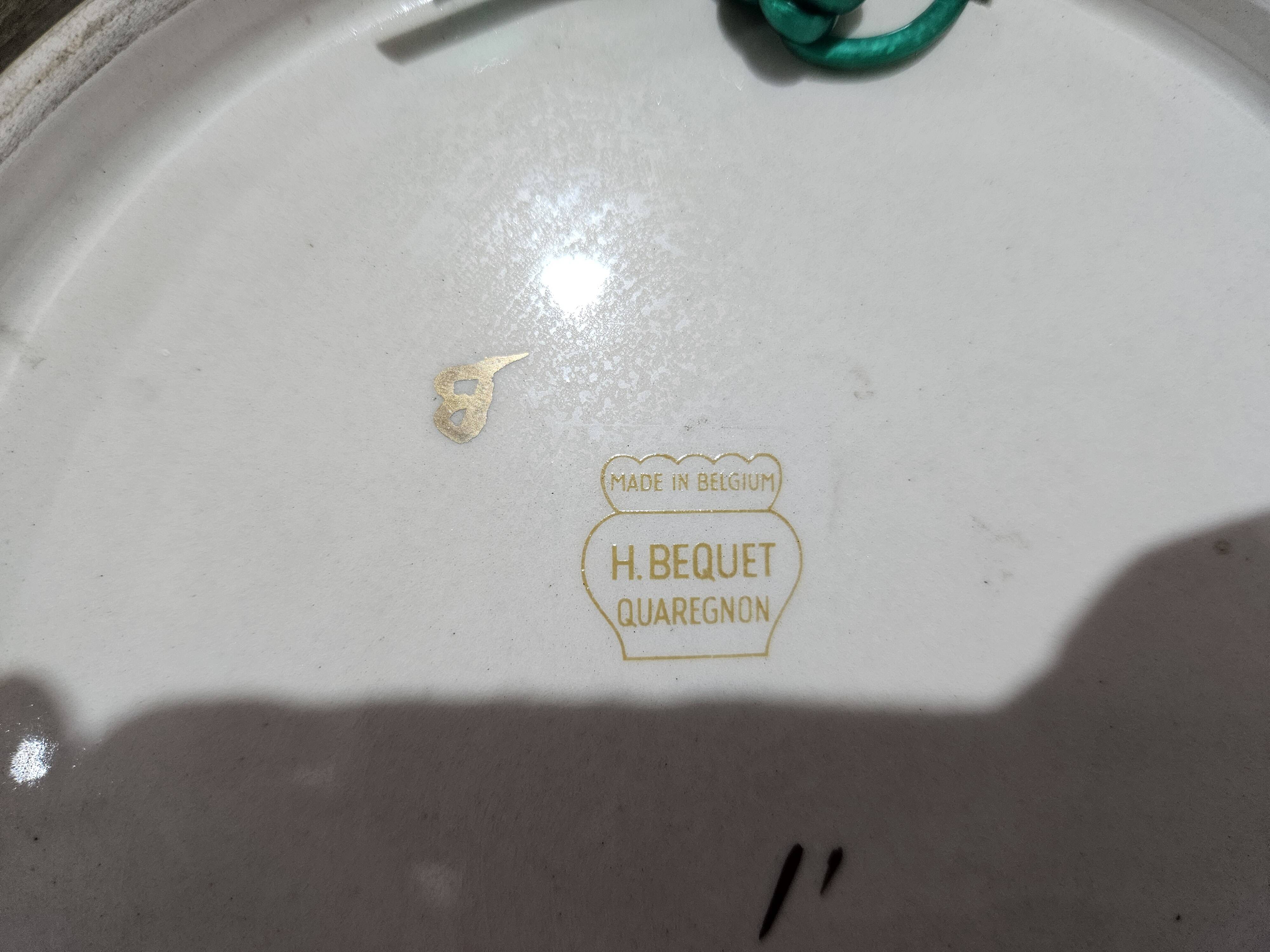 H. Bequet Quaregnon ceramic plate, Belgium 1950s.