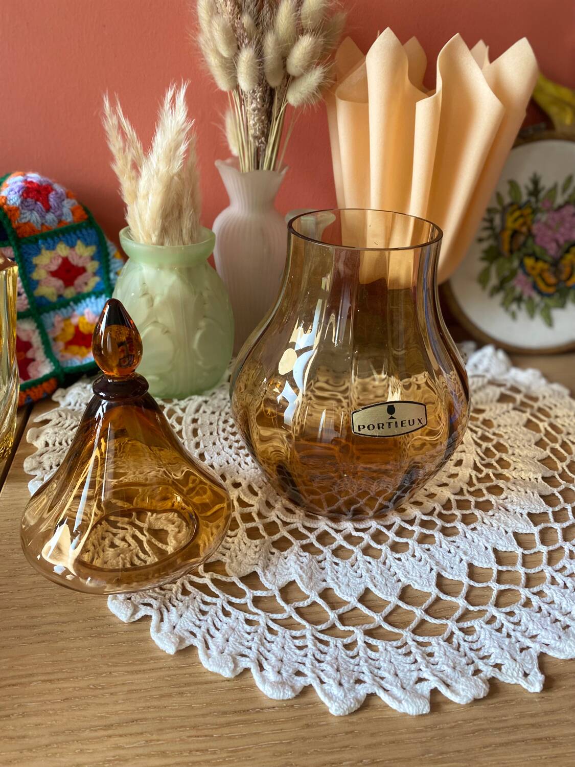 Amber glass jar