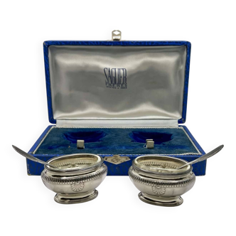 Silver-plated salt and pepper shaker set by SAGLIER FRERES.
