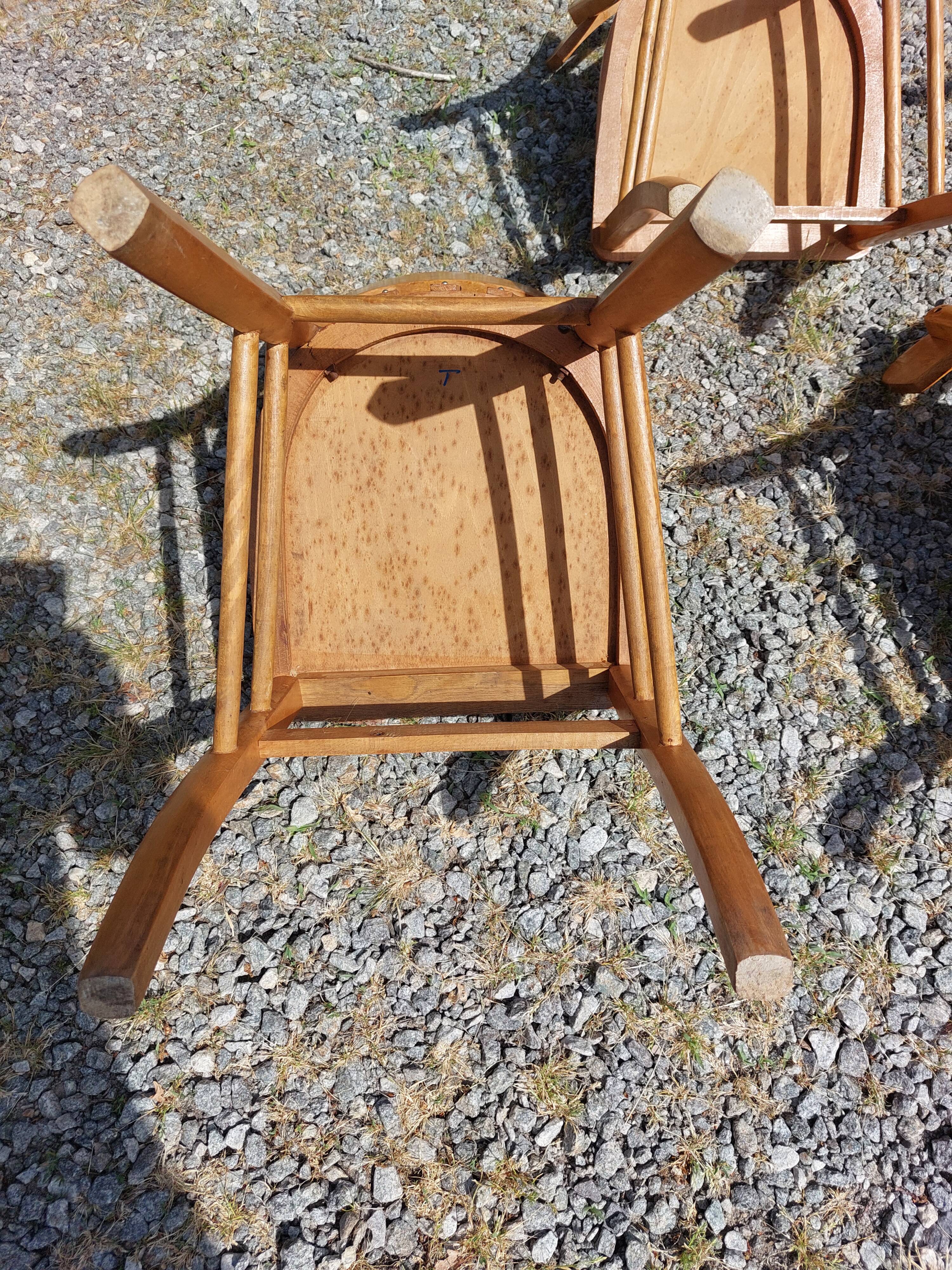 6 chaises bistrot, teinte claire