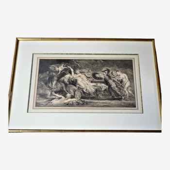 Engraving in black scene in the Greek style Peter Paul Rubens