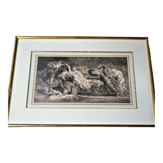 Gravure en noir scène à la grecque Pierre-Paul Rubens