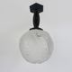Art Deco hanging lamp in wrought iron Fournet and globe in glass paste