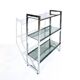 Vintage Italian freestanding shelf in chrome with glass shelves, 1970s.