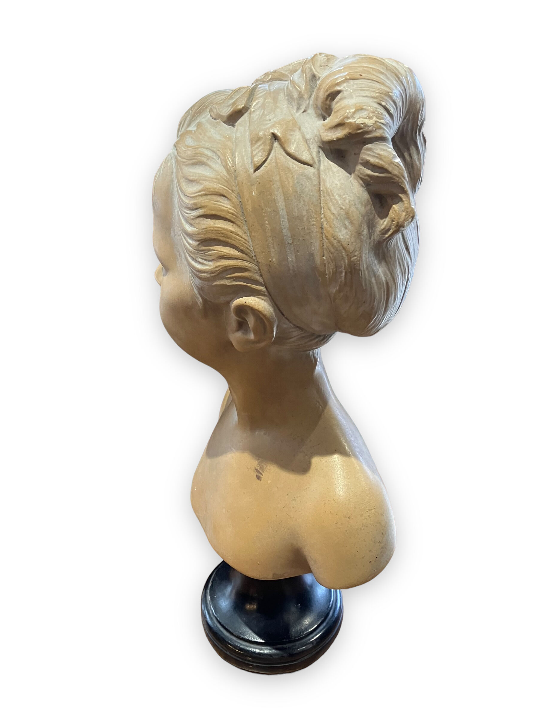 Bust of louise brongniart in patinated plaster after houdon