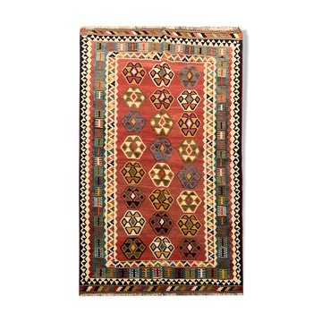 Handwoven persian rug, handwoven wool kilim area rug 123x206cm