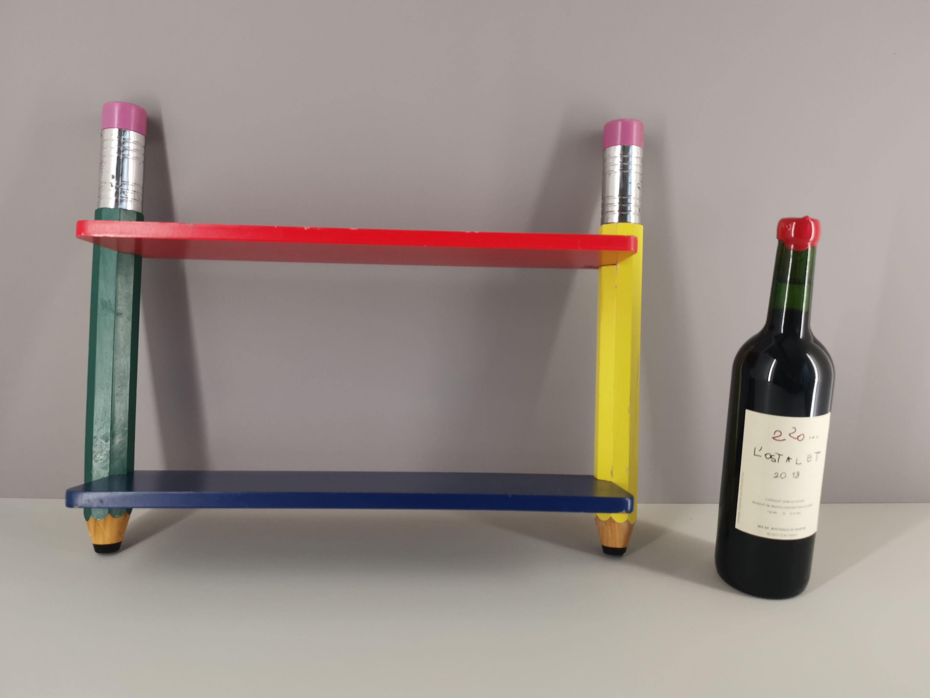 2 shelves Pierre Sala clear fountain collection, Chambon edition, 80s