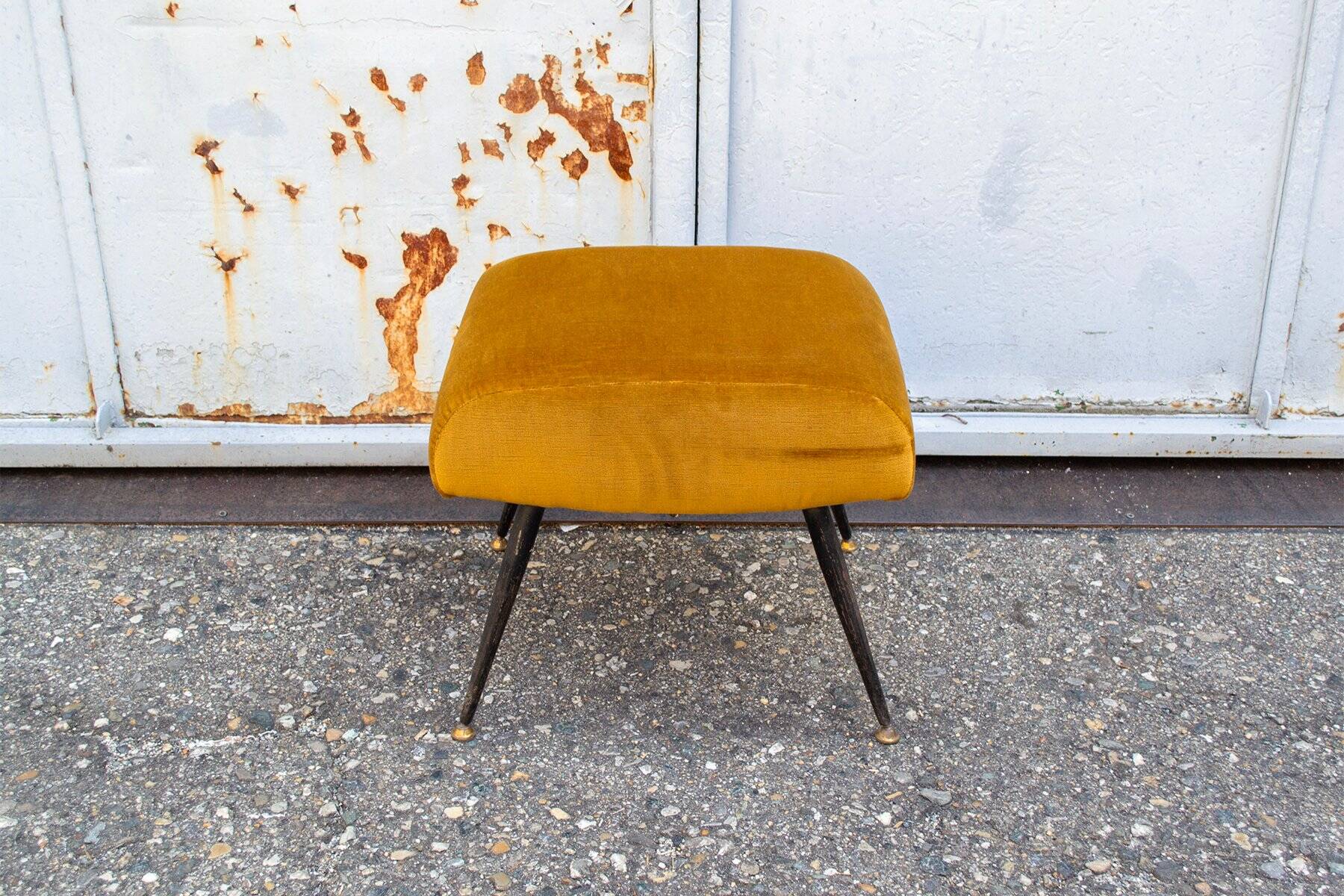 Velvet stool, Italy, 1950s