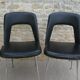 Pair of office chairs in chromed metal and skaï, 60s