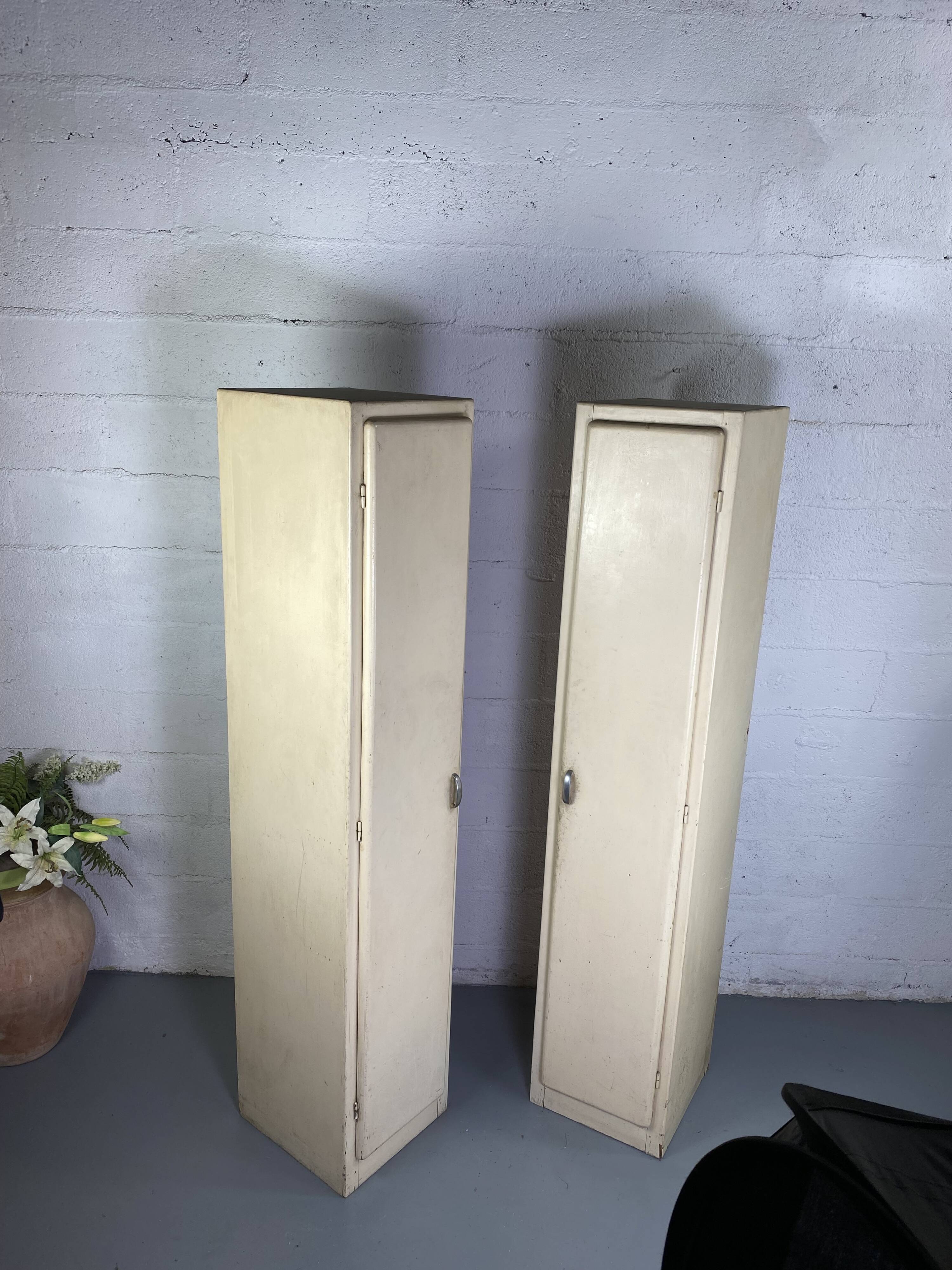 Pair of vintage white cabinets