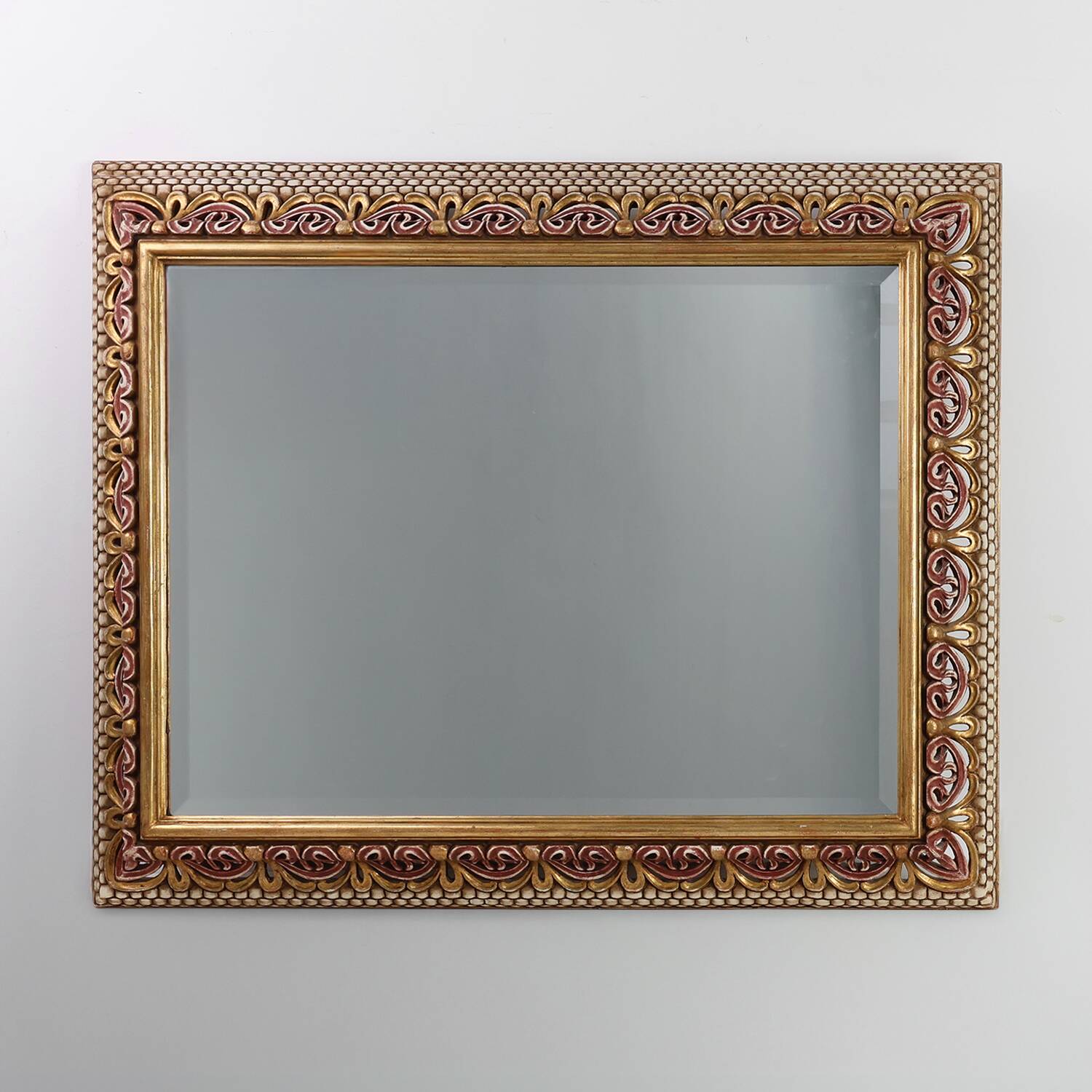 Baroque Revival Firenze Mirror in Carved Wood, Italy ca. 1960
