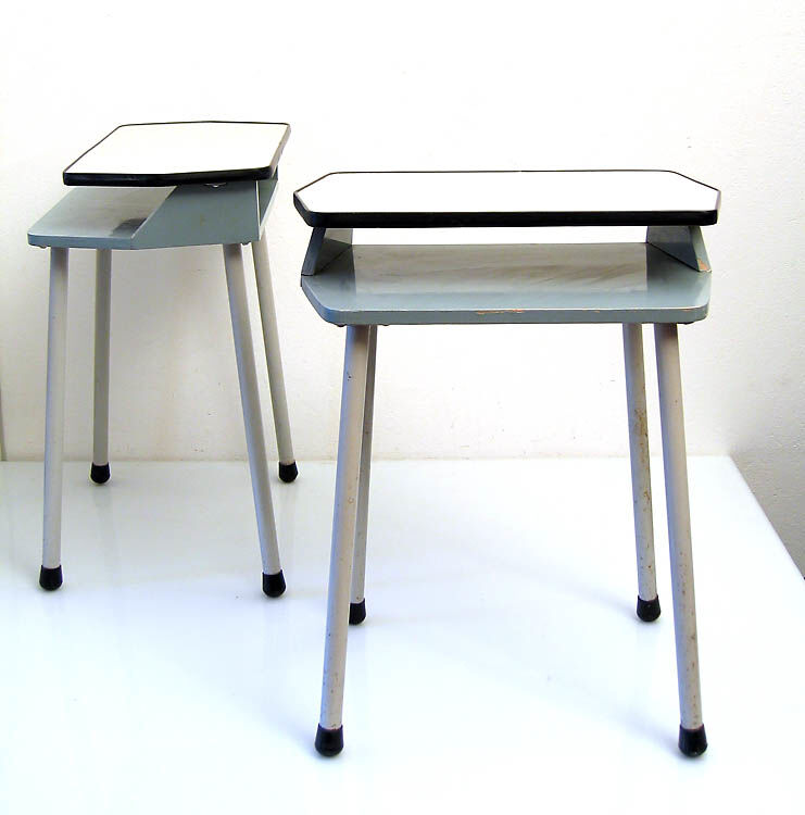 Two retro sixties bedside cabinets Wim Rietveld style