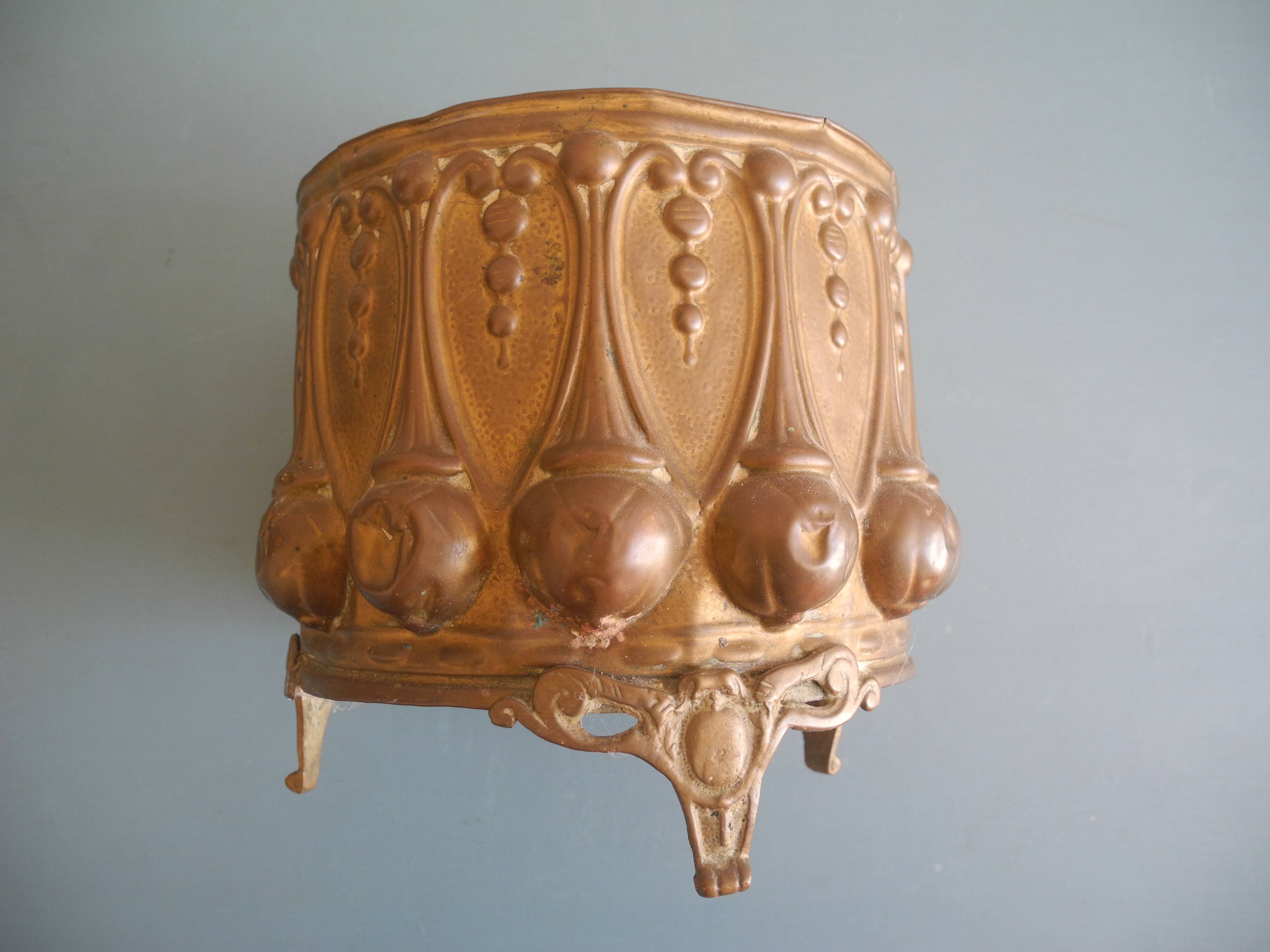 brass cache pot antique decorative planter flower pot
