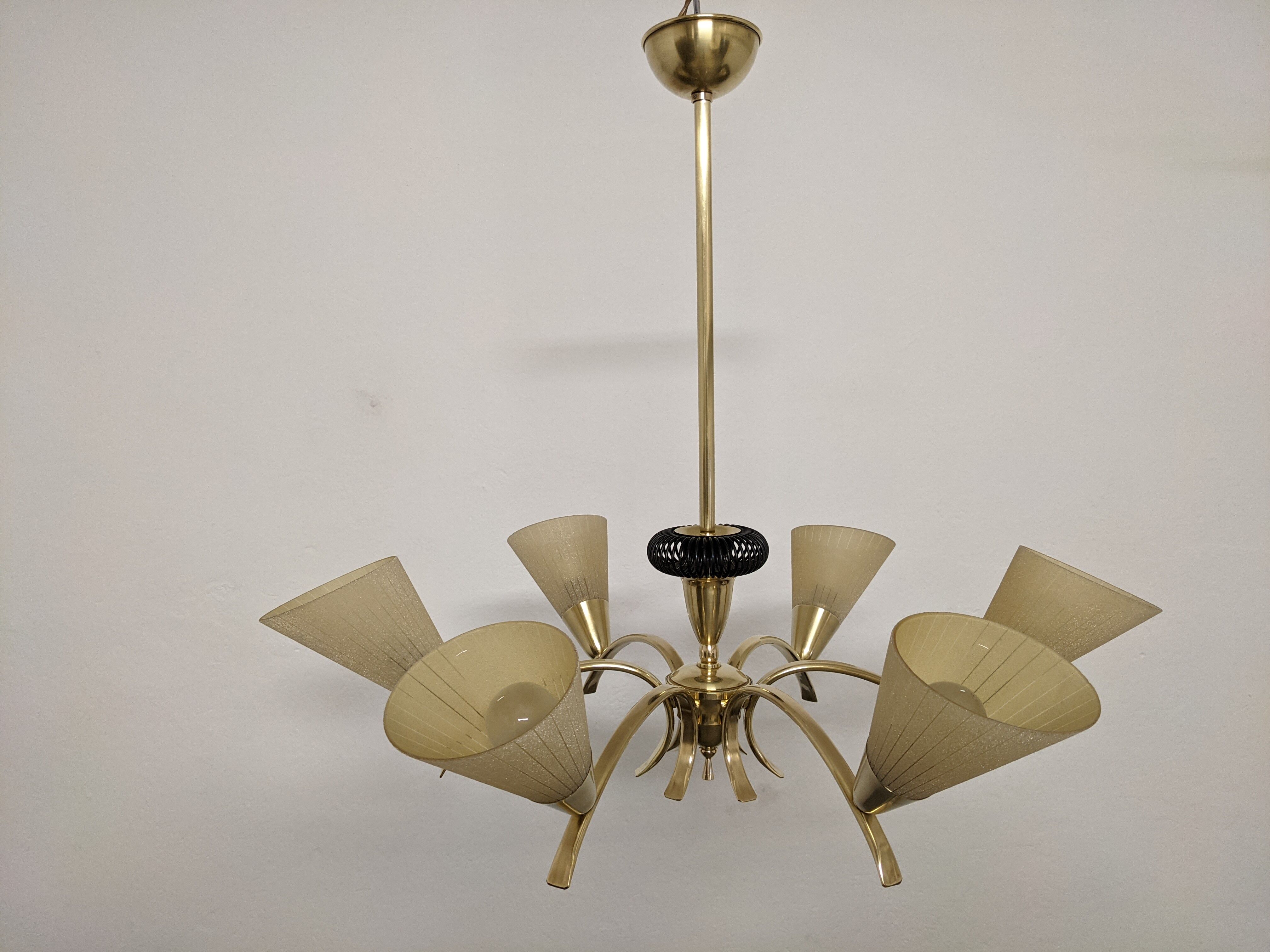 Brass chandelier from the 50s/60s
