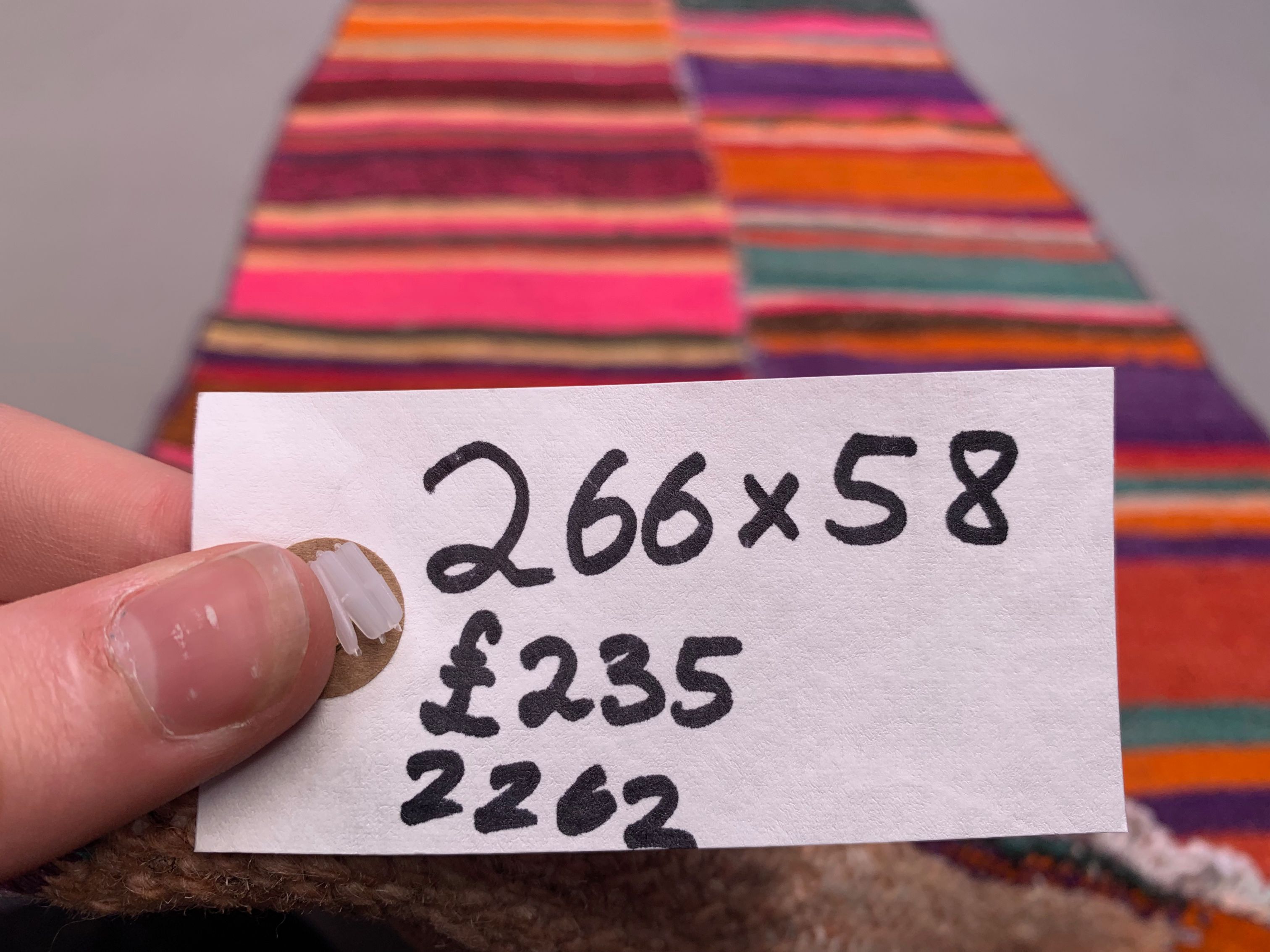 Old Turkish narrow Kilim Runner 266x58 cm shabby chic, vintage kelim