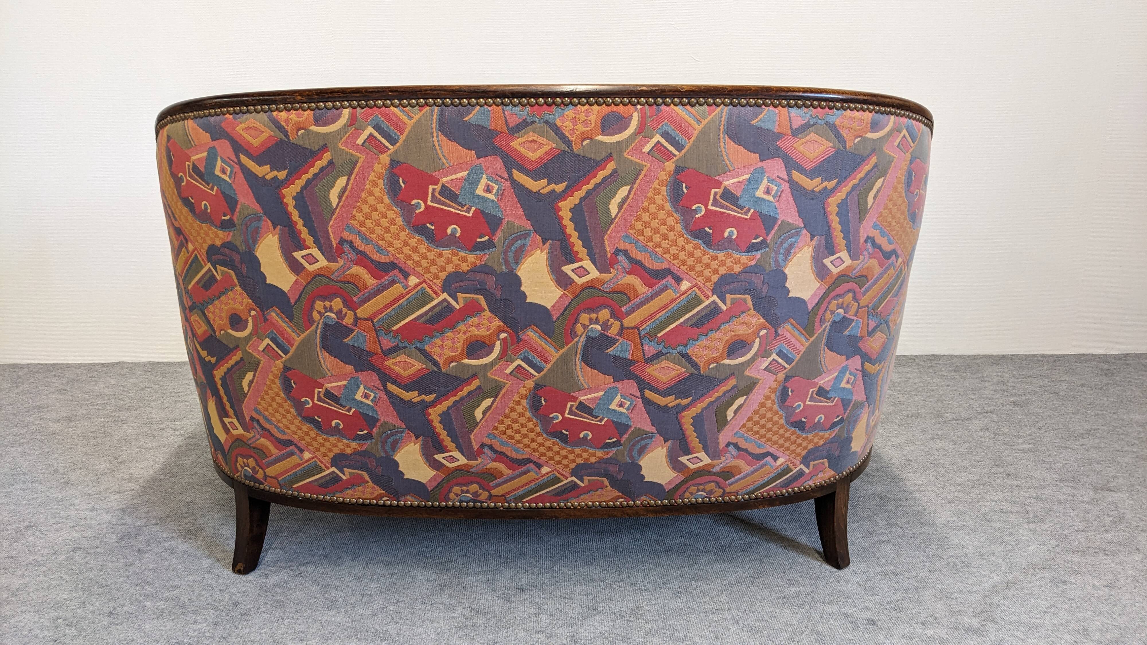Art Deco gondola sofa, France circa 1920