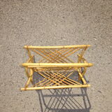 Vintage rattan magazine holder