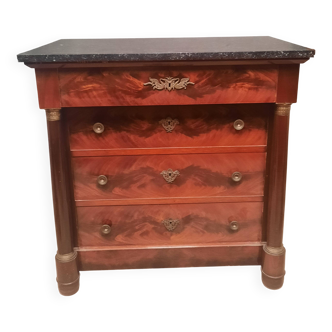 Empire style mahogany chest of drawers