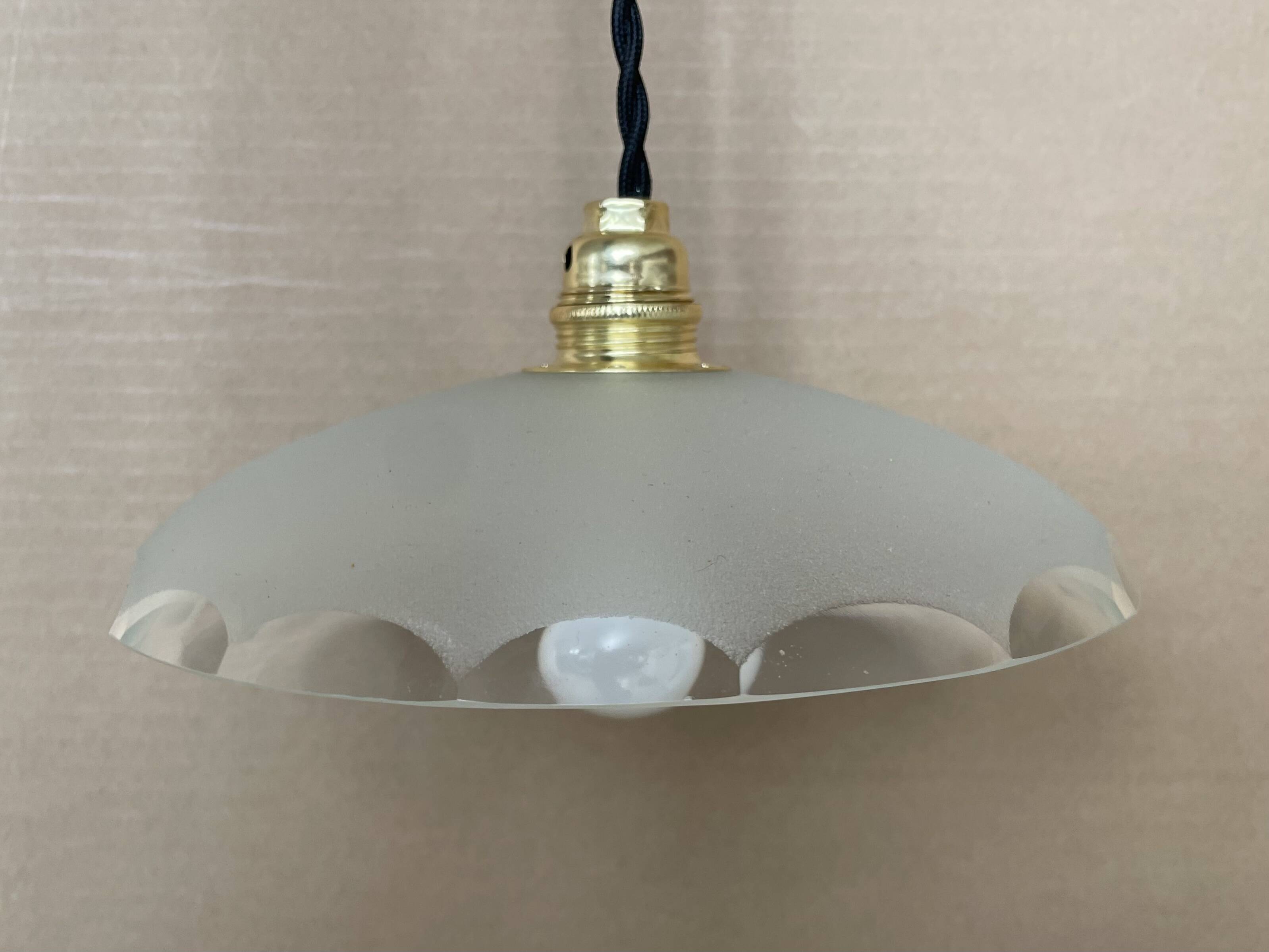Small antique glass pendant light