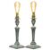 Pair of Corinthian candelabra lamps, sterling silver, James Bembridge 1879.