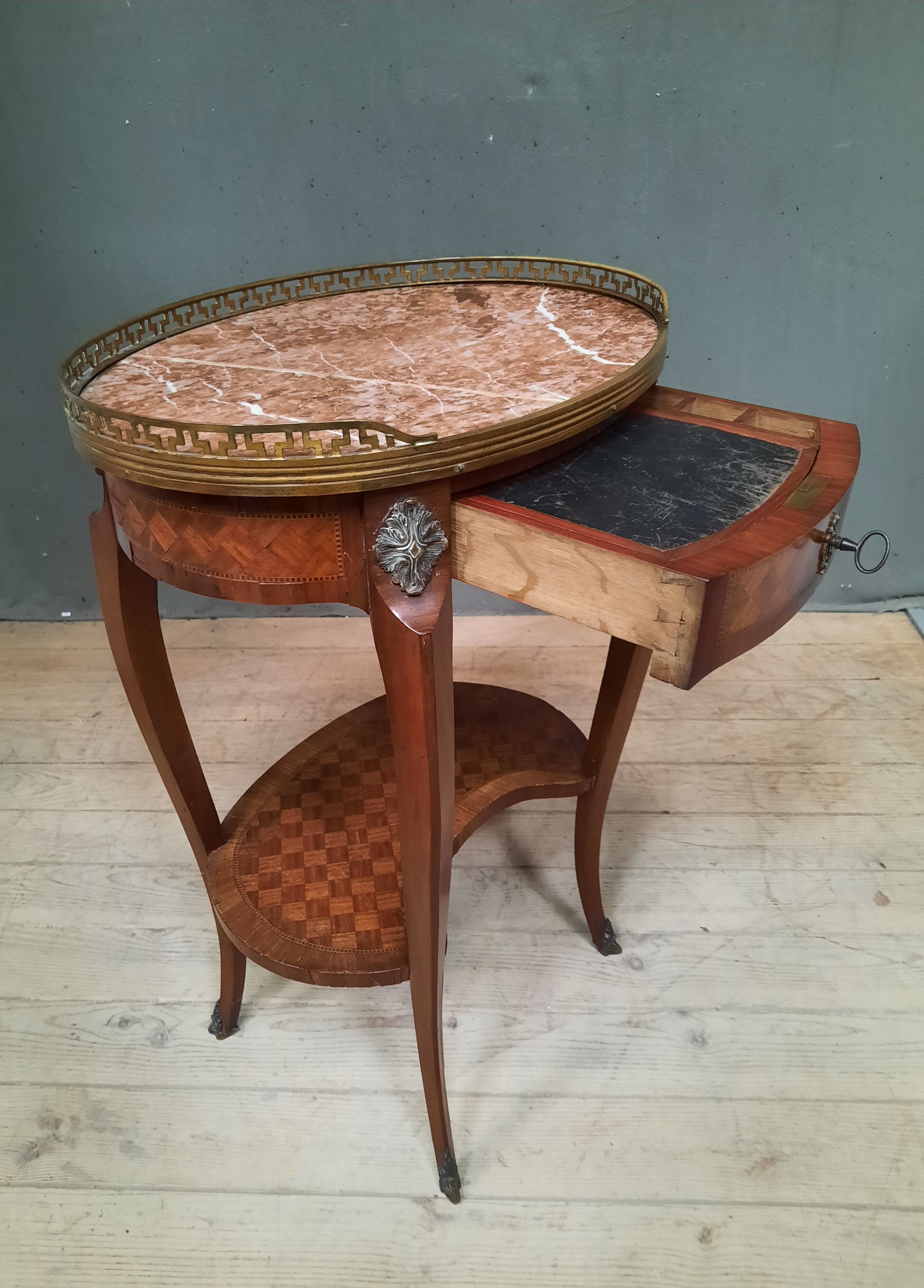 Marquetry living room table