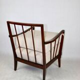 Art Deco Beige Boucle Armchair, 1960s