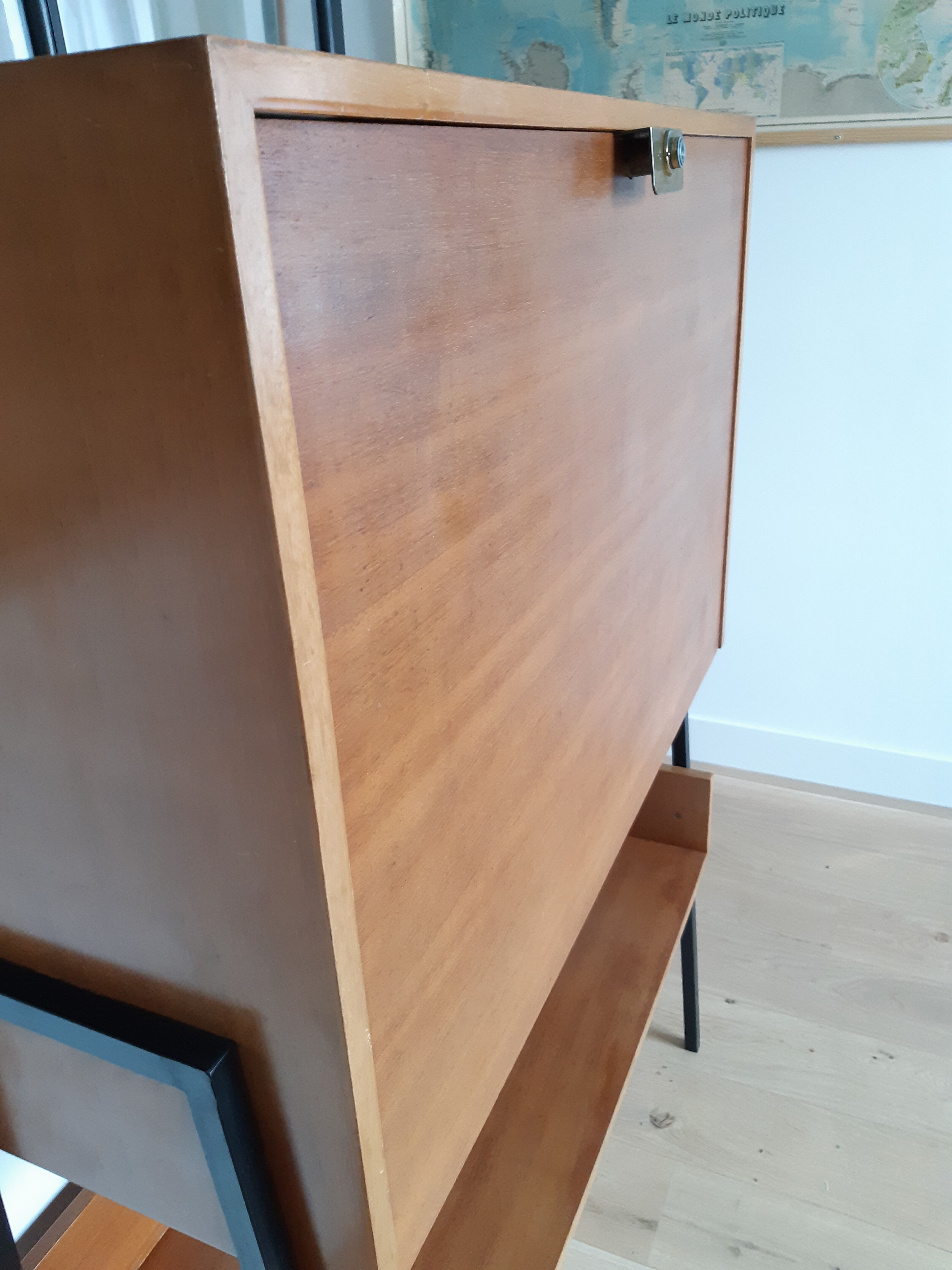 Writing desk wood and metal Jean Domps