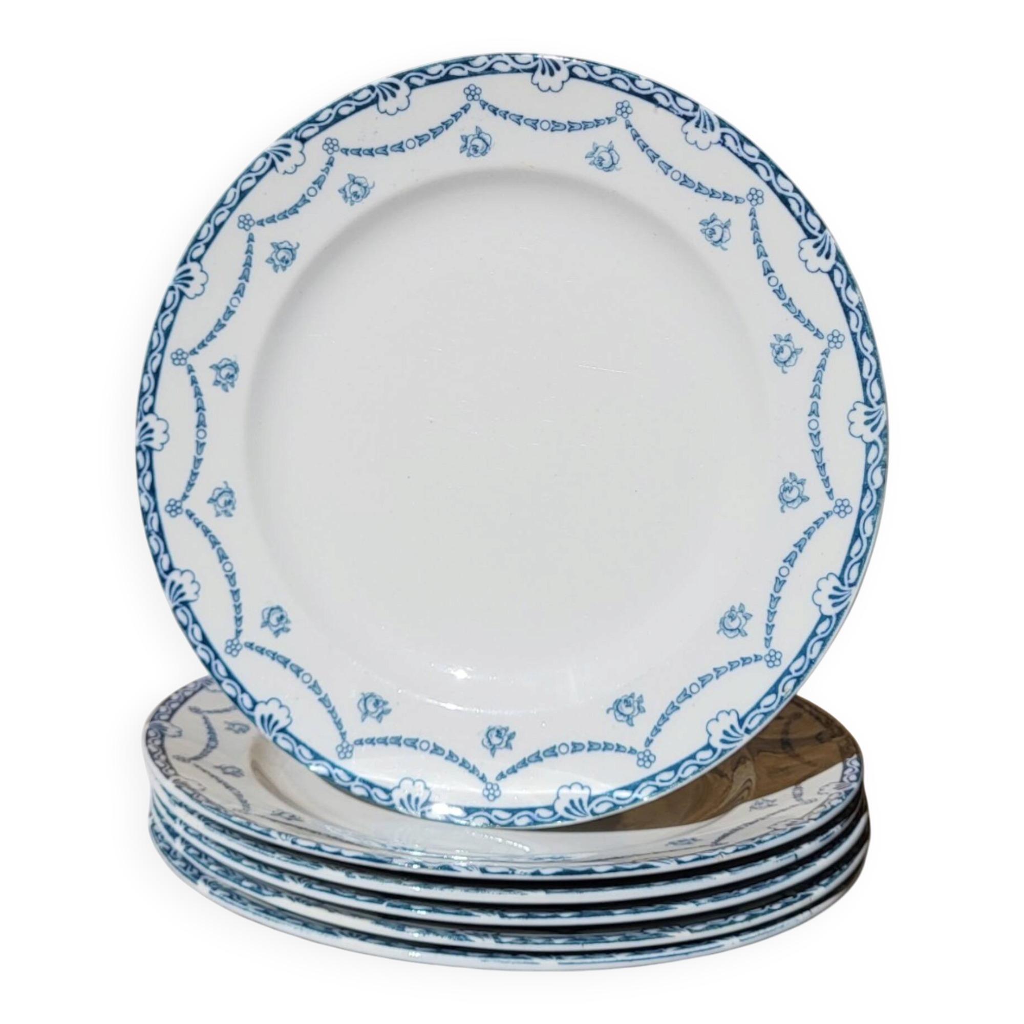 6 plates in English earthenware "Cheltenham" — F. Winkle & Co