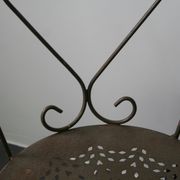 Series of 4 chairs of garden furniture wrought iron full years 60