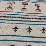 Kilim handmade white carpet in natural wool