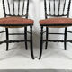 Pair of blackened wooden chairs Napoleon III era