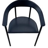 Lot of 5 black chairs from the 80s - Italian design
