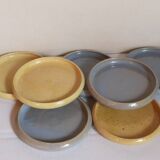 Seven vintage potter's sweet treat plates