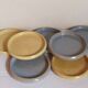 Seven vintage potter's sweet treat plates