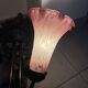 Apply 2 pink tulip Art Nouveau wall lights.