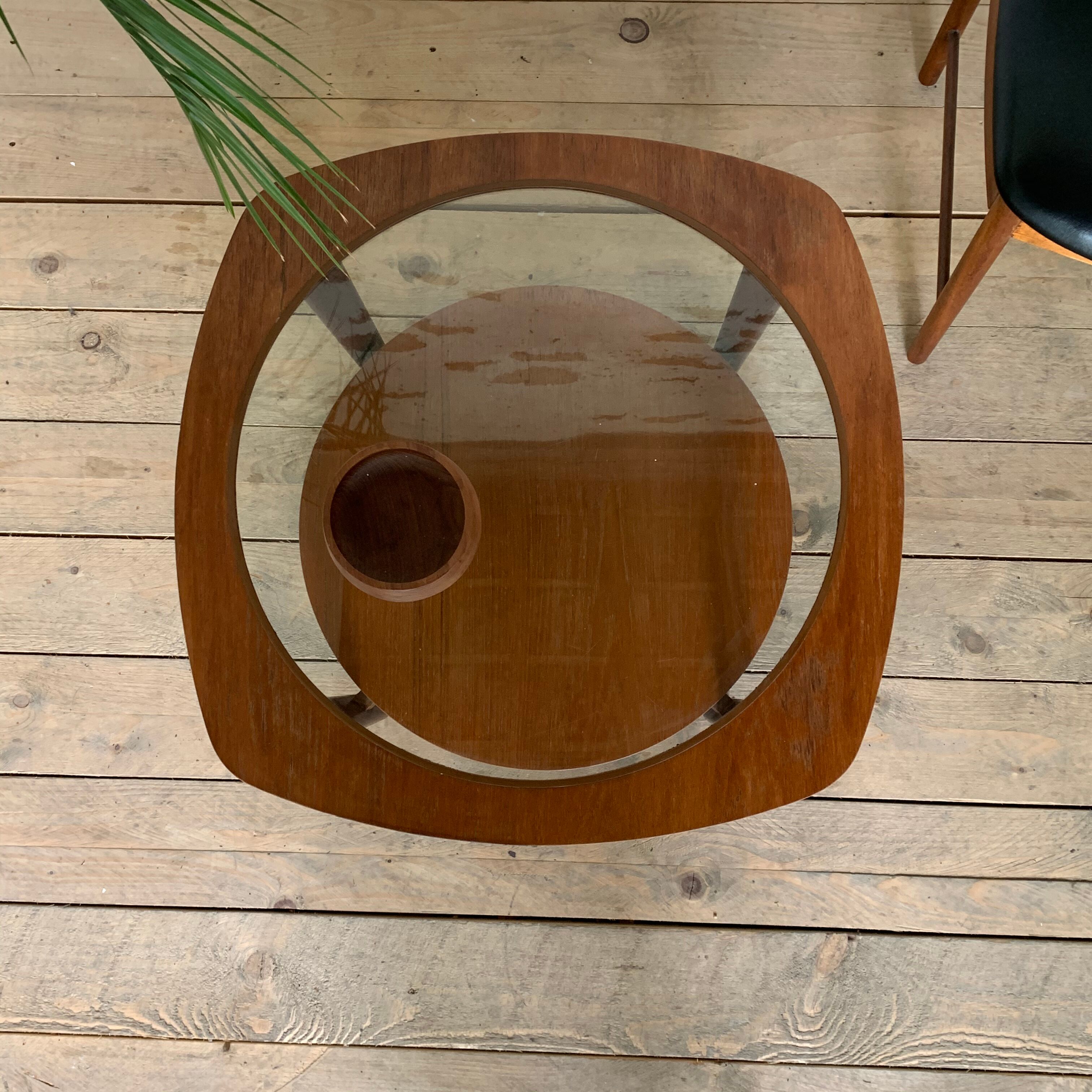 Square coffee table teak magazine, scandinavian style