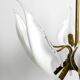 50s brass chandelier with white and transparent Murano glasses Franco Luce