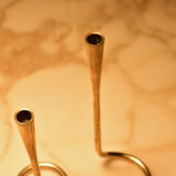1950's German Serpentine Brass Candlesticks