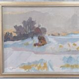 Scandinavian  Modern Painting, 1963, Oil on Canvas, Framed