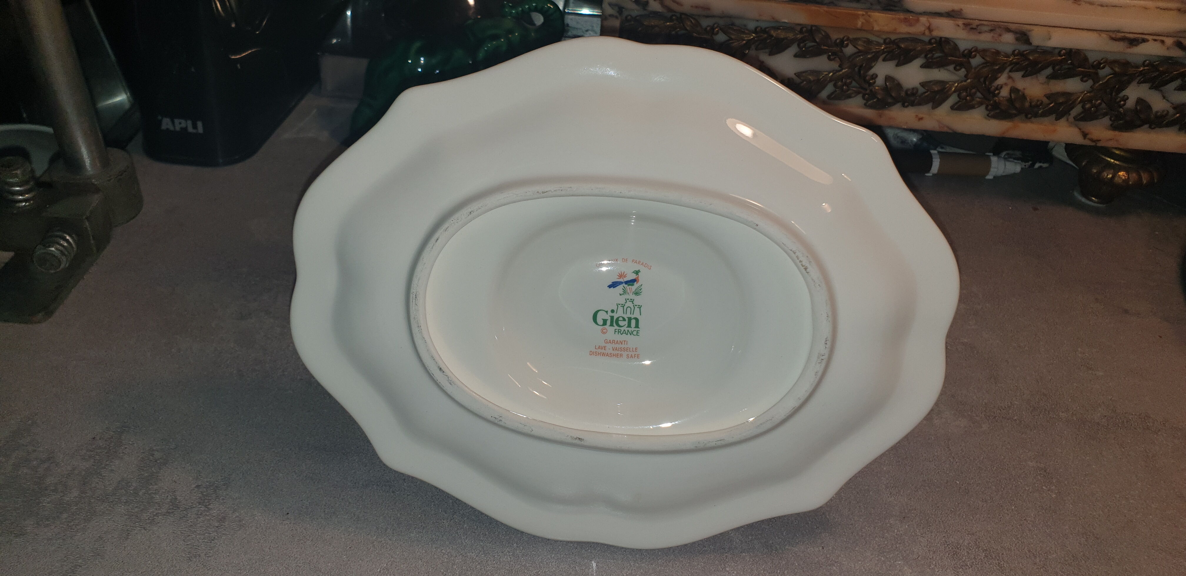 Sauce boat gien décor birds of paradise