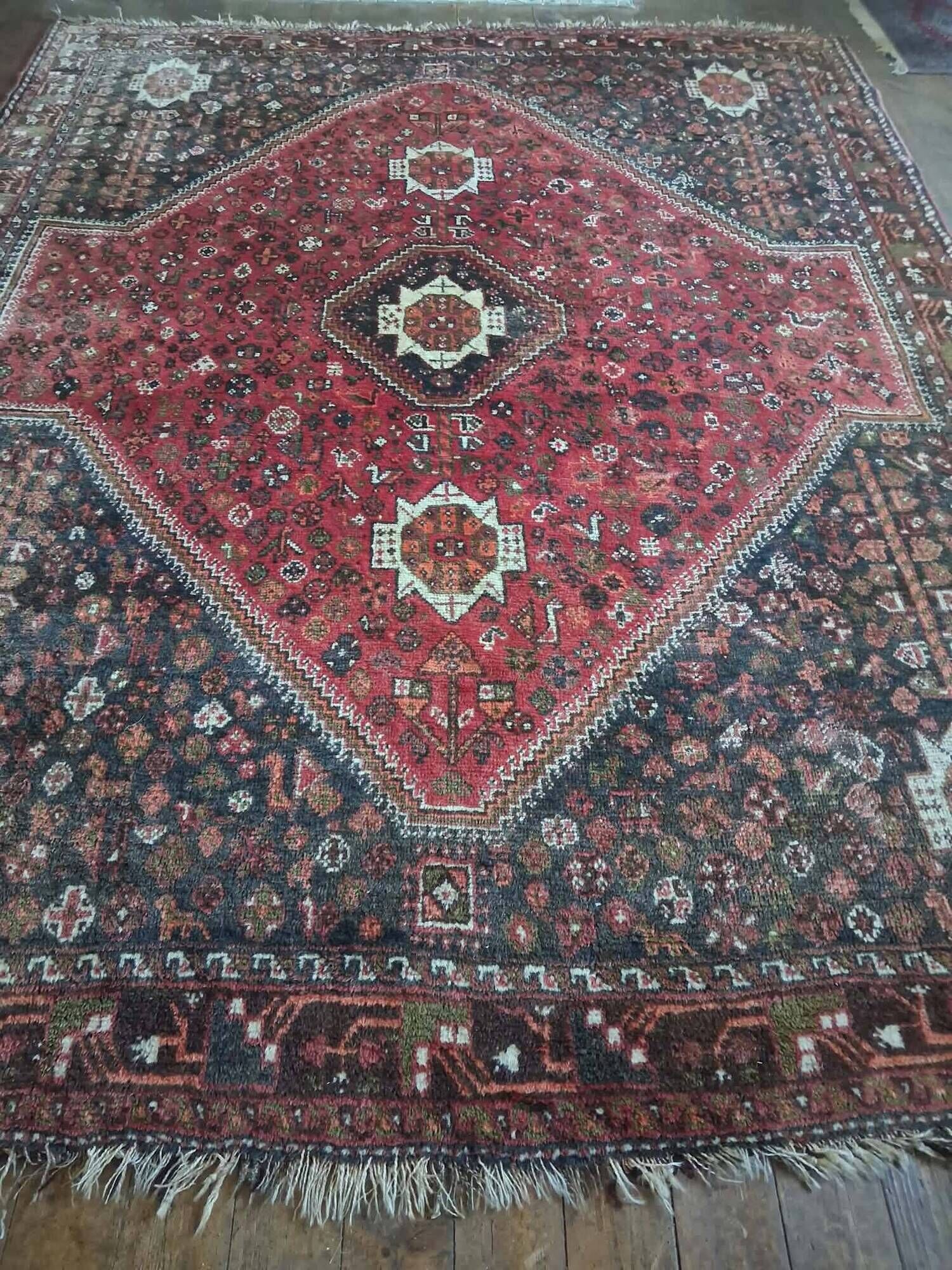 Handmade Qashqai Persian rug 296x230cm