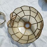 Set of 4 lampshade suspensions in mother-of-pearl