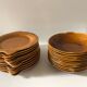 Fish service Sarreguemines vintage honey, 22 plates in total, hollow and flat