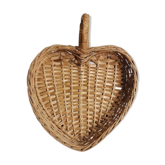 Heart-shaped wicker basket