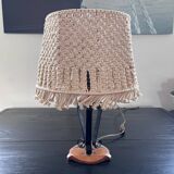 Macrame and wrought iron lamp